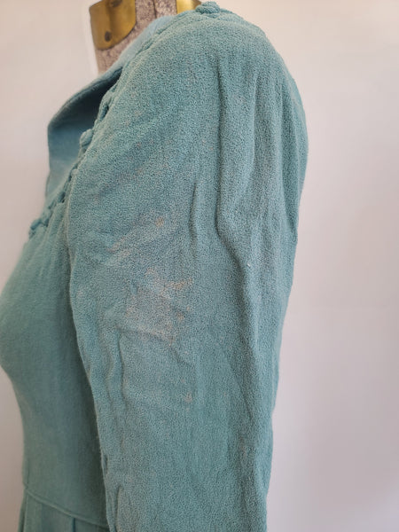 German Rayon Teal Dress <br> (B-31.5" W-25" H-38")