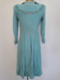 German Rayon Teal Dress <br> (B-31.5" W-25" H-38")