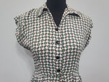 Green Print Dress (as-is) <br> (B-33" W-27" H-37")