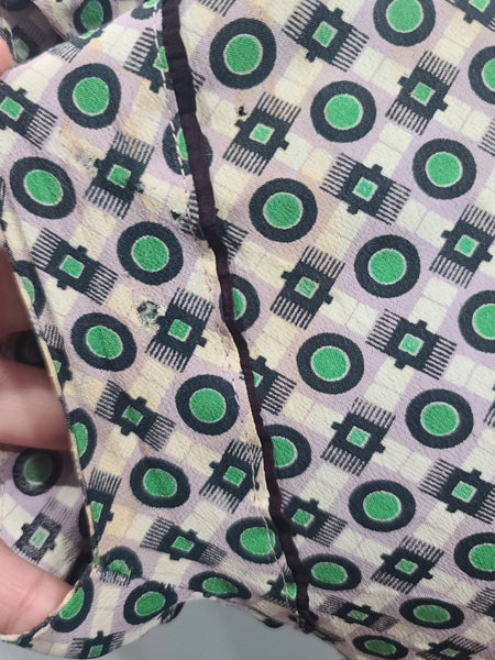 Green Print Dress (as-is) <br> (B-33" W-27" H-37")