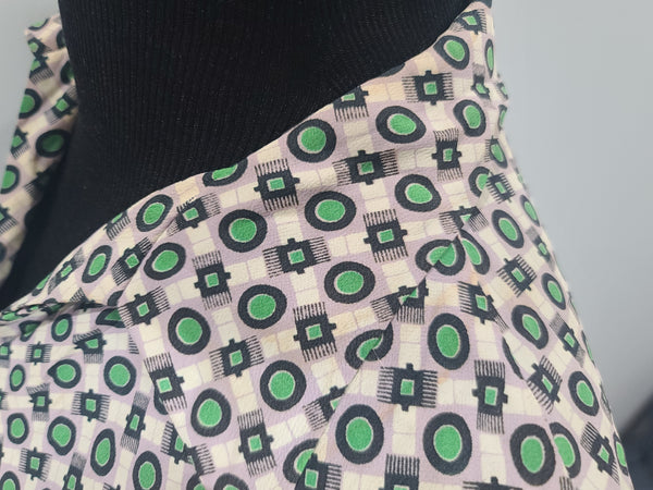 Green Print Dress (as-is) <br> (B-33" W-27" H-37")
