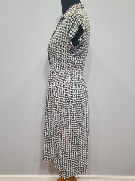 Green Print Dress (as-is) <br> (B-33" W-27" H-37")