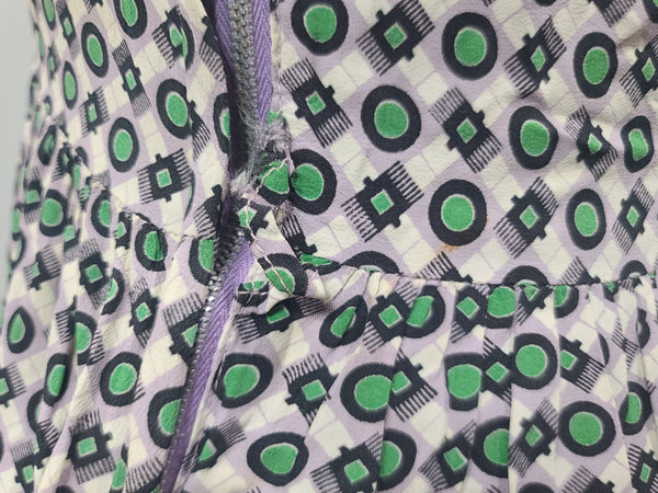 Green Print Dress (as-is) <br> (B-33" W-27" H-37")