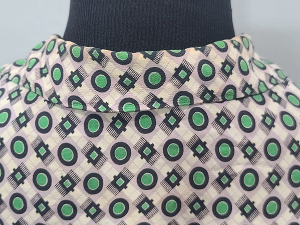 Green Print Dress (as-is) <br> (B-33" W-27" H-37")
