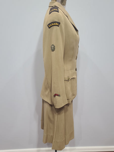 CWAC Canadian WAC Uniform: Jacket and Skirt <br> (B-34" W-24.5" H-34")