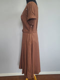 Burnt Orange / Tan Dress with Belt <br> (B-43" W-32" H-40")