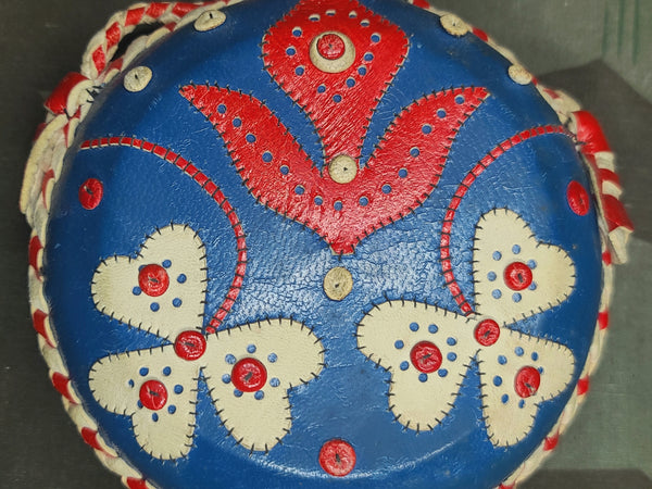1930's Decorative Leather Covered Flask