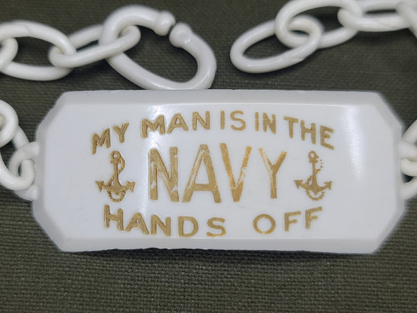My Man is in the Navy Hands Off Sweetheart Bracelet