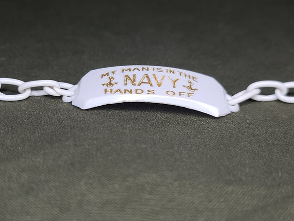 My Man is in the Navy Hands Off Sweetheart Bracelet