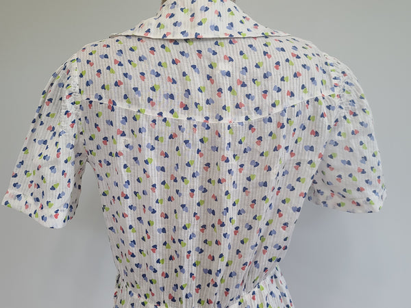 See-Thru Heart Print Dress <br> (B-37" W-25" H-37")