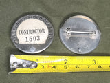 Libbey-Owens-Ford Glass Co. Contractor War Worker Badge