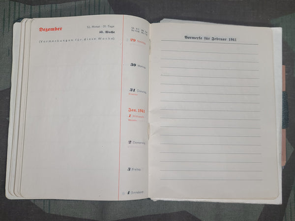 1940 Tagesmerkbuch Day Book Calendar