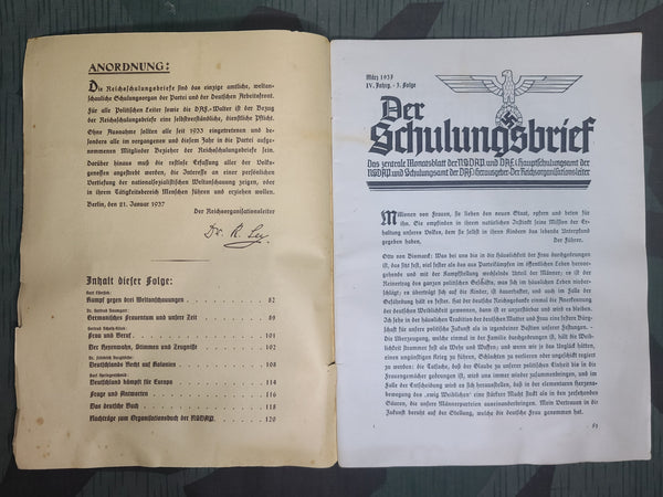 Der Schulungsbrief NSDAP Magazine March 1937