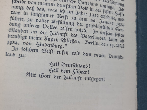 Hindenburg als Christ Book 1935