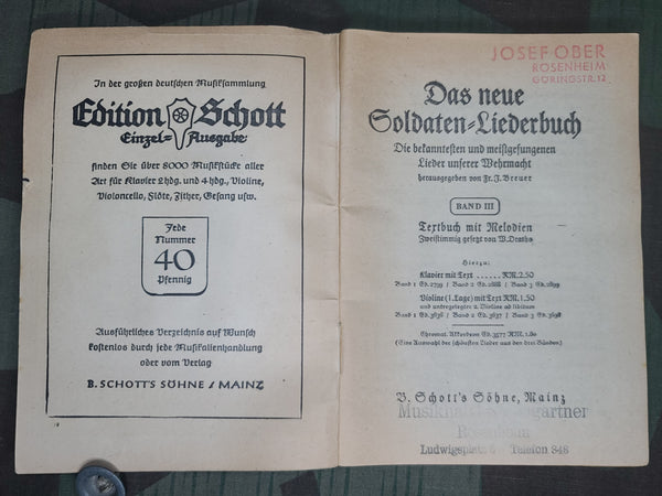 Das Neue Soldaten Liederbuch Soldier's Song Book (Set of 3)