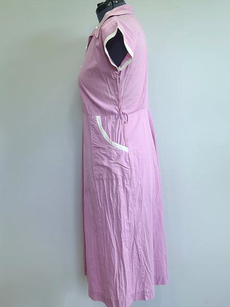 Lavender Dress with White Trim <br> (B-44" W-37.5" H-47")