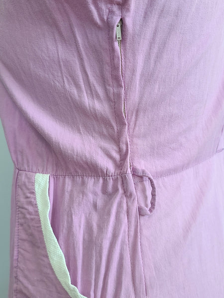 Lavender Dress with White Trim <br> (B-44" W-37.5" H-47")