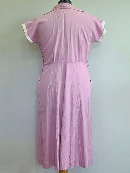 Lavender Dress with White Trim <br> (B-44" W-37.5" H-47")