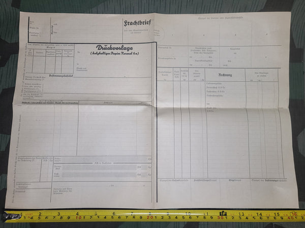 Frachtbrief Paperwork 1938