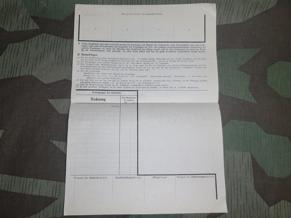 Frachtbrief Paperwork 1938