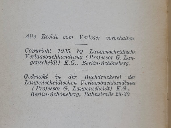 German Hungarian Dictionary 1935