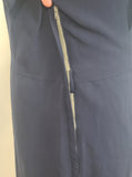 Blue Rayon Dress with Detachable Collar Piece <br> (B-41" W-32" H-39")