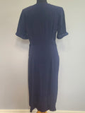Blue Rayon Dress with Detachable Collar Piece <br> (B-41" W-32" H-39")