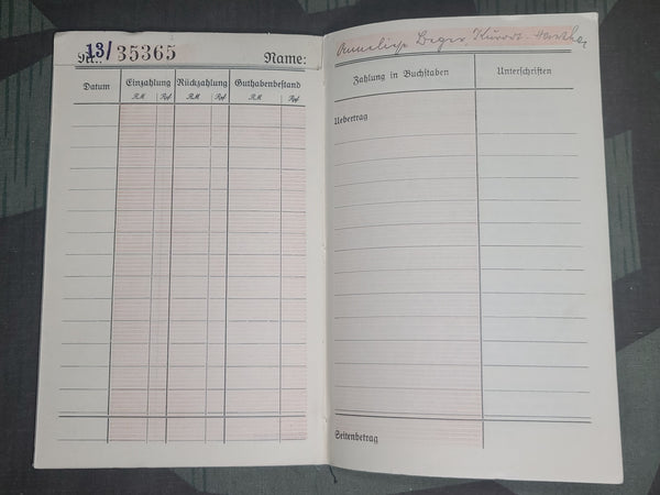 Sparbuch Savings Book and Photo