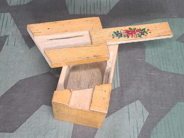 Small German Wooden Coin Box