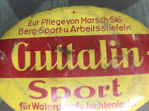 Guttalin Shoe Polish for Marching. Ski and Work Boots