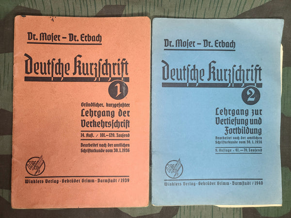 Deutsche Kurzschrift Shorthand Books 1939 & 1940