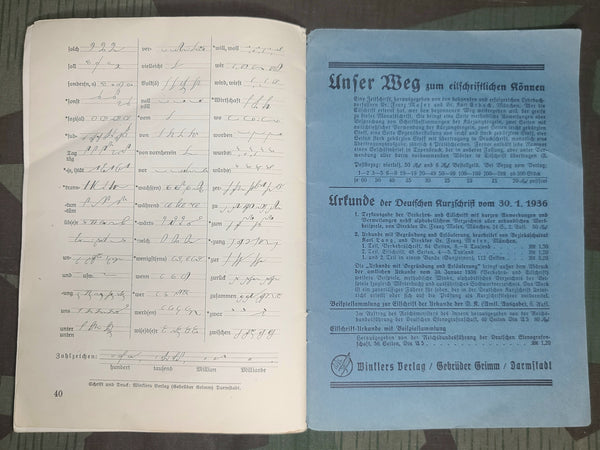 Deutsche Kurzschrift Shorthand Books 1939 & 1940
