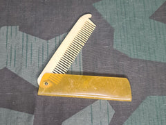 Folding Pocket Comb Yellow Celluloid