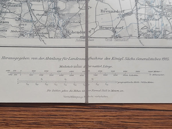 1915 Leipzig Area Military Map