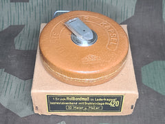 NOS 10m German Leather Tape Measure in Box