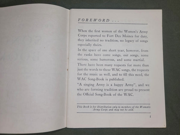 Original WAC Song Book