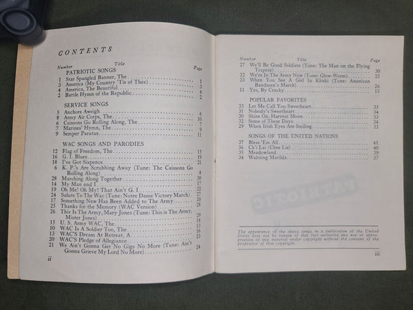 Original WAC Song Book