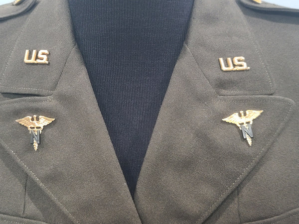 Army Nurse Jacket and Skirt with Insignia <br> (B-35" W-27" H-37")
