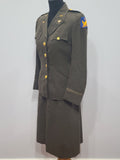 Army Nurse Jacket and Skirt with Insignia <br> (B-35" W-27" H-37")