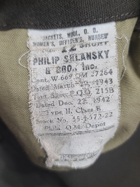 Army Nurse Jacket and Skirt with Insignia <br> (B-35" W-27" H-37")