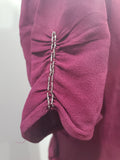 Maroon Rayon Gown with Beaded Bird Design <br> (B-37" W-30" H-38")