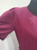 Maroon Rayon Gown with Beaded Bird Design <br> (B-37" W-30" H-38")