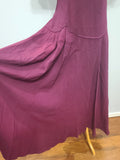 Maroon Rayon Gown with Beaded Bird Design <br> (B-37" W-30" H-38")
