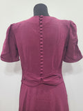 Maroon Rayon Gown with Beaded Bird Design <br> (B-37" W-30" H-38")