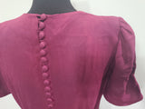 Maroon Rayon Gown with Beaded Bird Design <br> (B-37" W-30" H-38")