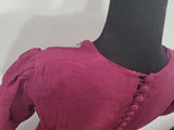 Maroon Rayon Gown with Beaded Bird Design <br> (B-37" W-30" H-38")
