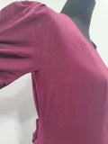 Maroon Rayon Gown with Beaded Bird Design <br> (B-37" W-30" H-38")