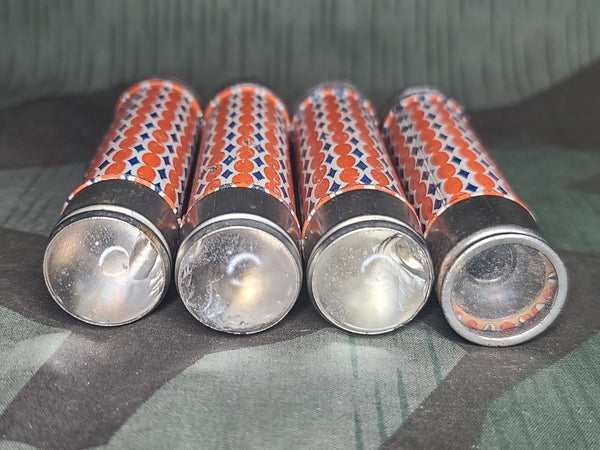 Lot of 4 Broken Orange & Blue Flashlights (HJ Style)