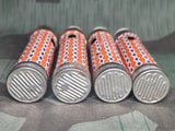 Lot of 4 Broken Orange & Blue Flashlights (HJ Style)