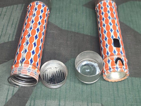 Lot of 4 Broken Orange & Blue Flashlights (HJ Style)